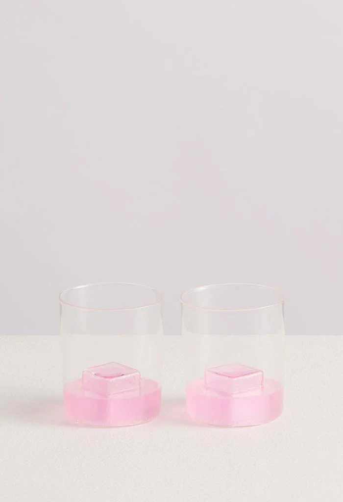 2 Pink Ice Gobelets - Clear/ Pink - Image 3