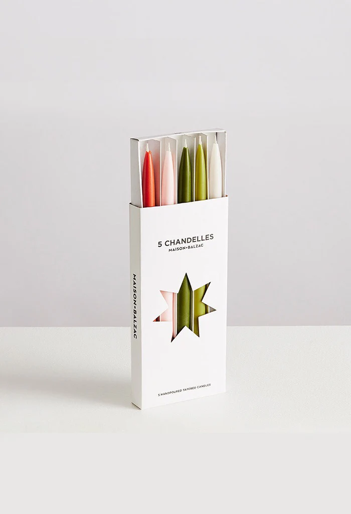 5 Chandelles Tapered Candles - Garden Set - Image 3