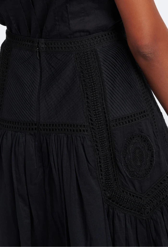 Alice Cotton Midi Skirt - Noir - Image 4