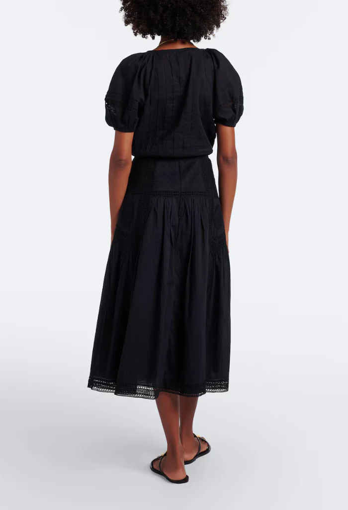 Alice Cotton Midi Skirt - Noir - Image 5