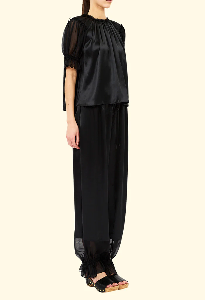Alina Silk Top - Noir - Image 3