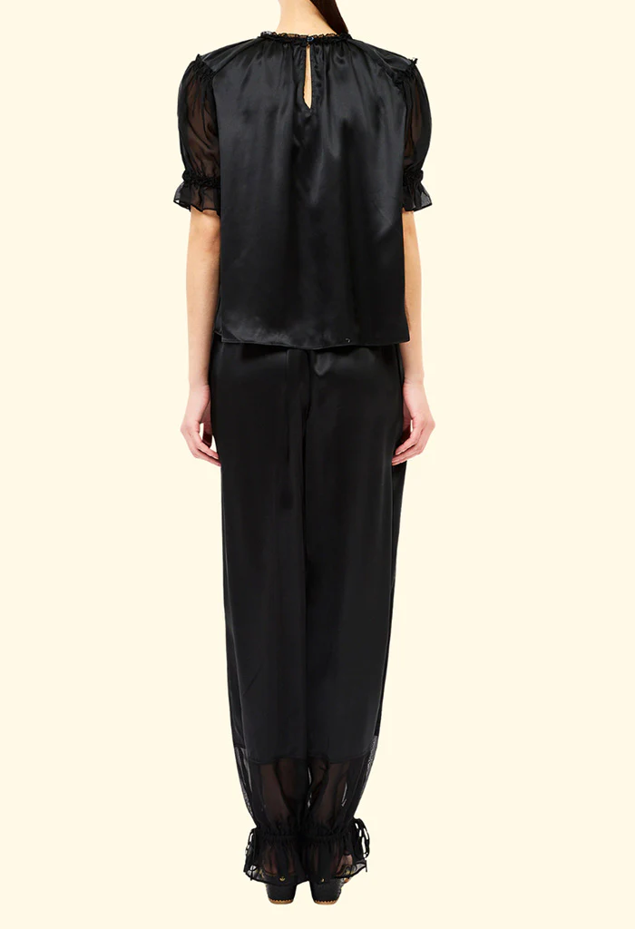 Alina Silk Top - Noir - Image 4