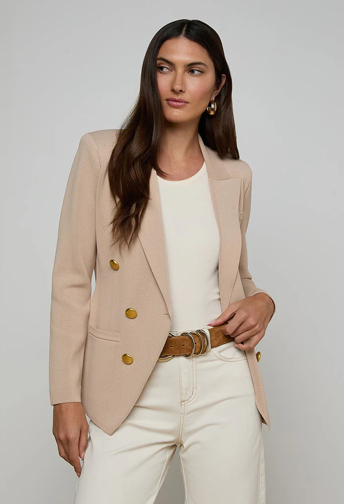 Amelia Knit Blazer - Light Cappuccino - Image 4