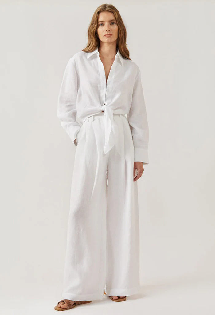 Anabela Shirt Optic White Linen - Image 3