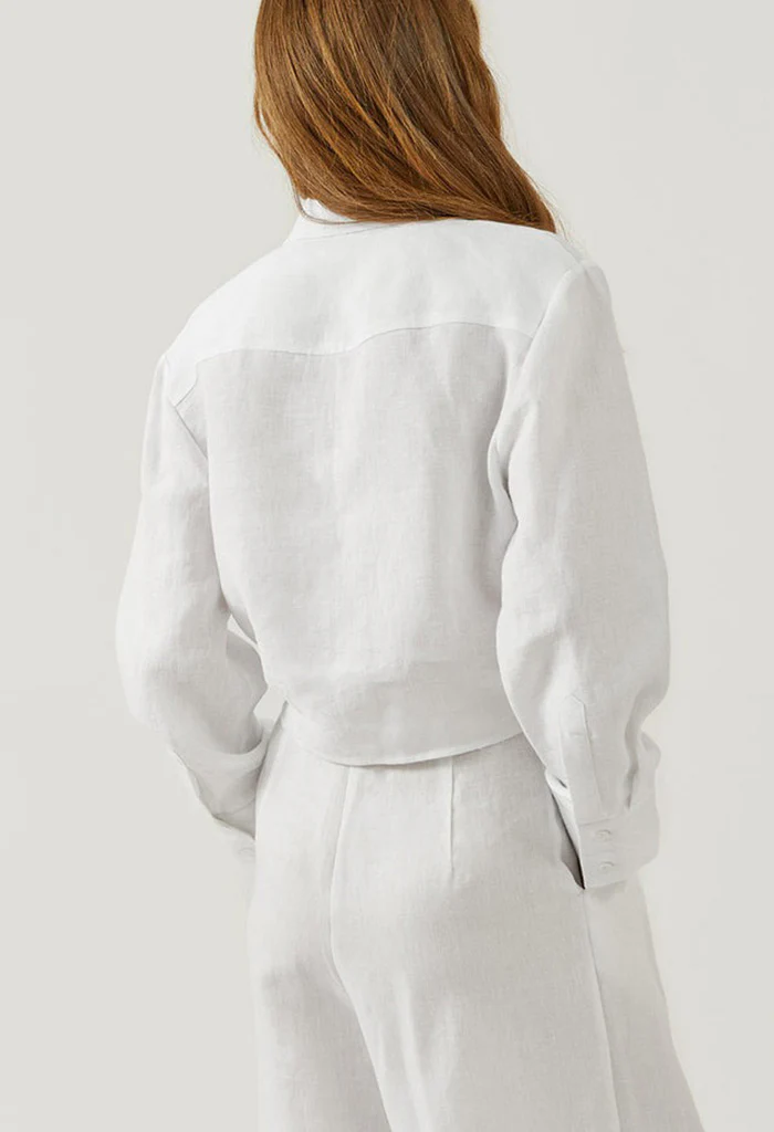 Anabela Shirt Optic White Linen - Image 5