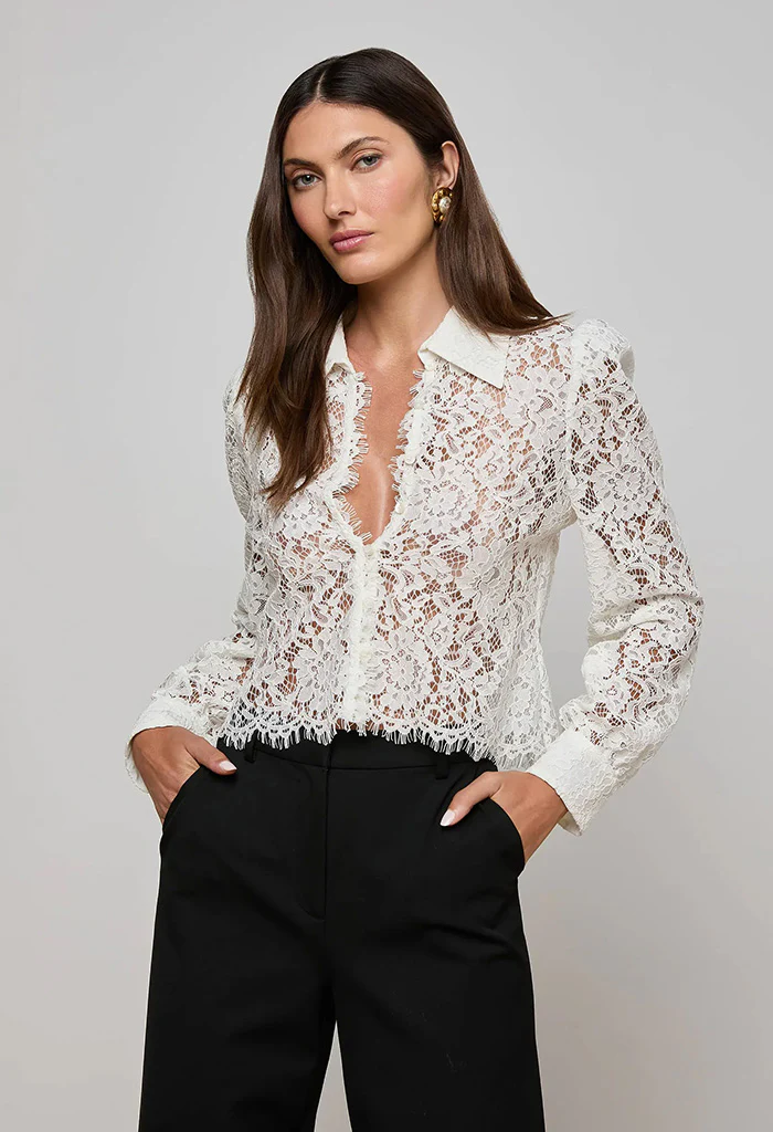 Anita Lace Blouse - Ivory - Image 2