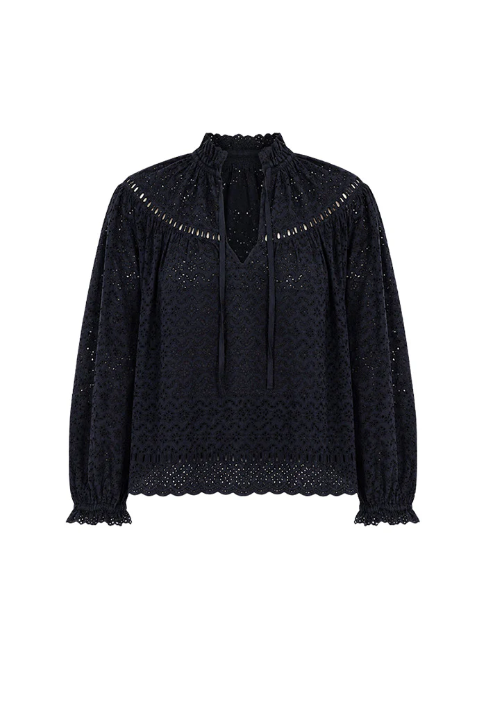 Avelie Cotton Blouse - Midnight