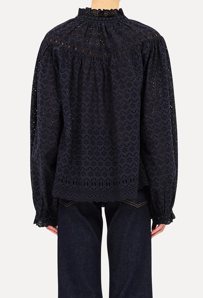 Avelie Cotton Blouse - Midnight - Image 3