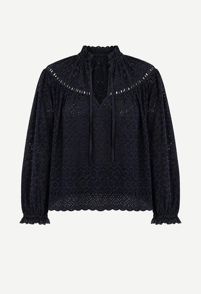 Avelie Cotton Blouse - Midnight - Image 4