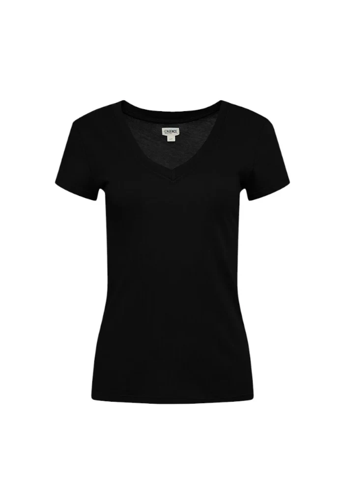 Becca Cotton V-Neck Tee - Black