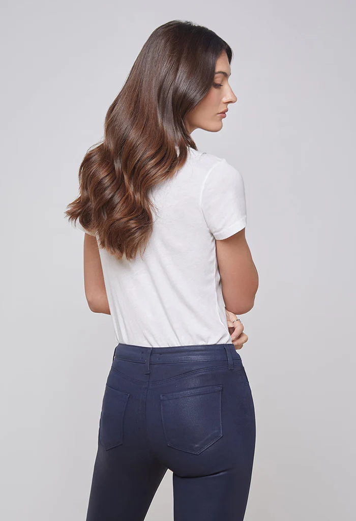 Becca Cotton V-Neck Tee - White - Image 4
