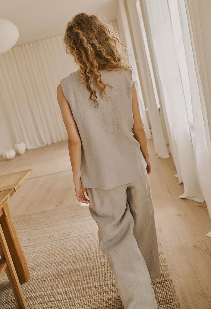 Billie String Pant - Oatmeal - Image 4