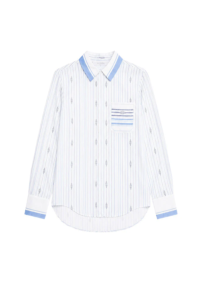 Pinstripe Blouse - Aurora Superwhite