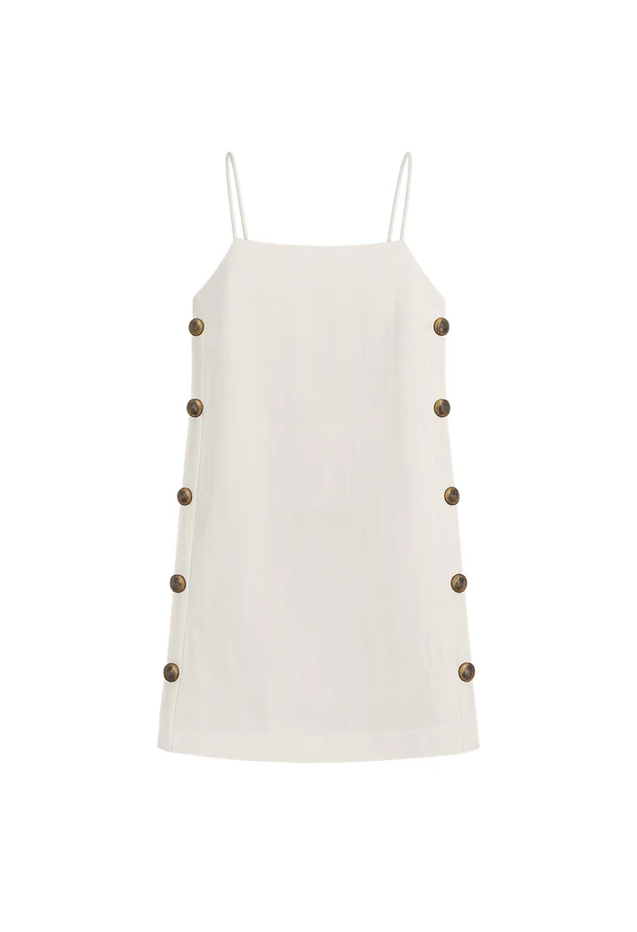 Brenda Dress Linen Ivory