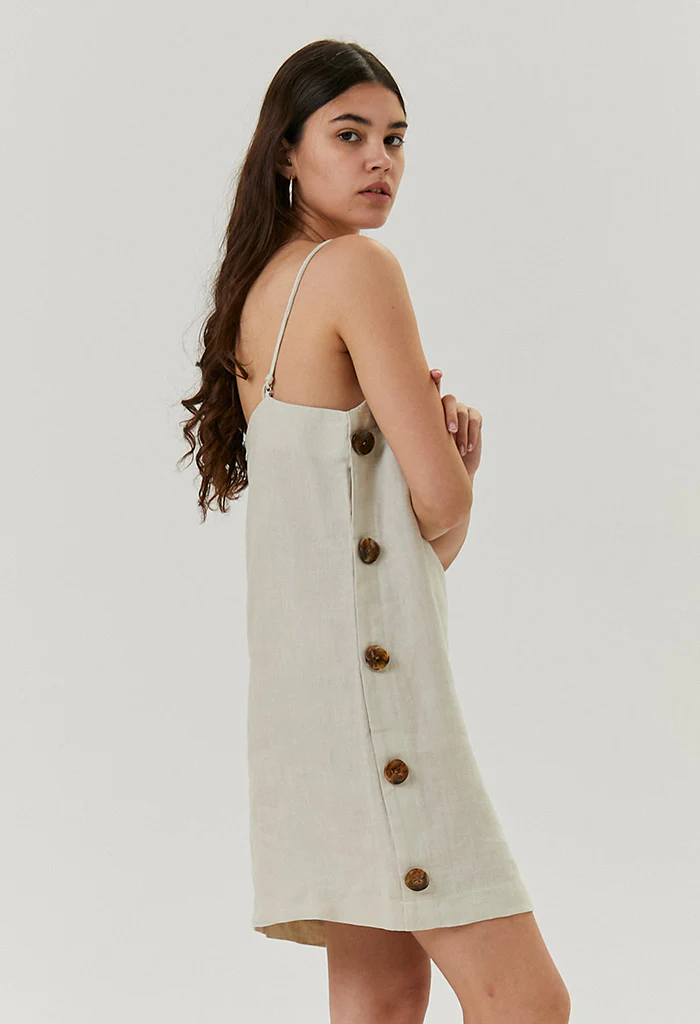 Brenda Dress Linen Ivory - Image 2