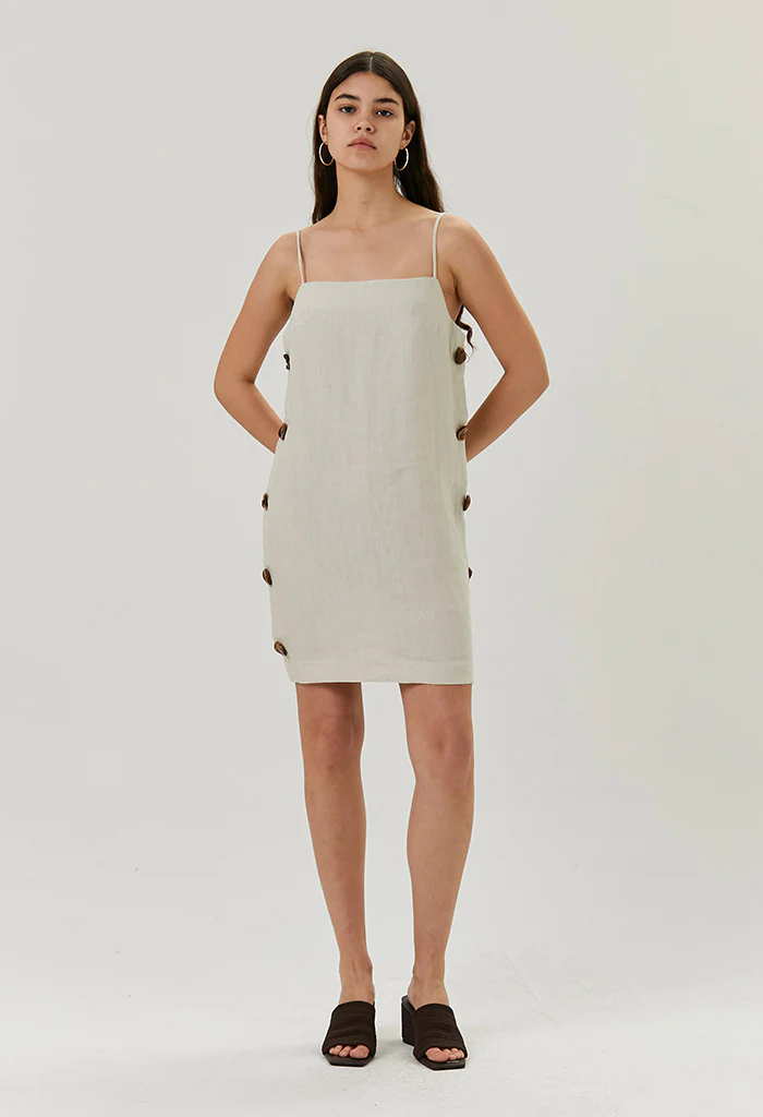 Brenda Dress Linen Ivory - Image 3