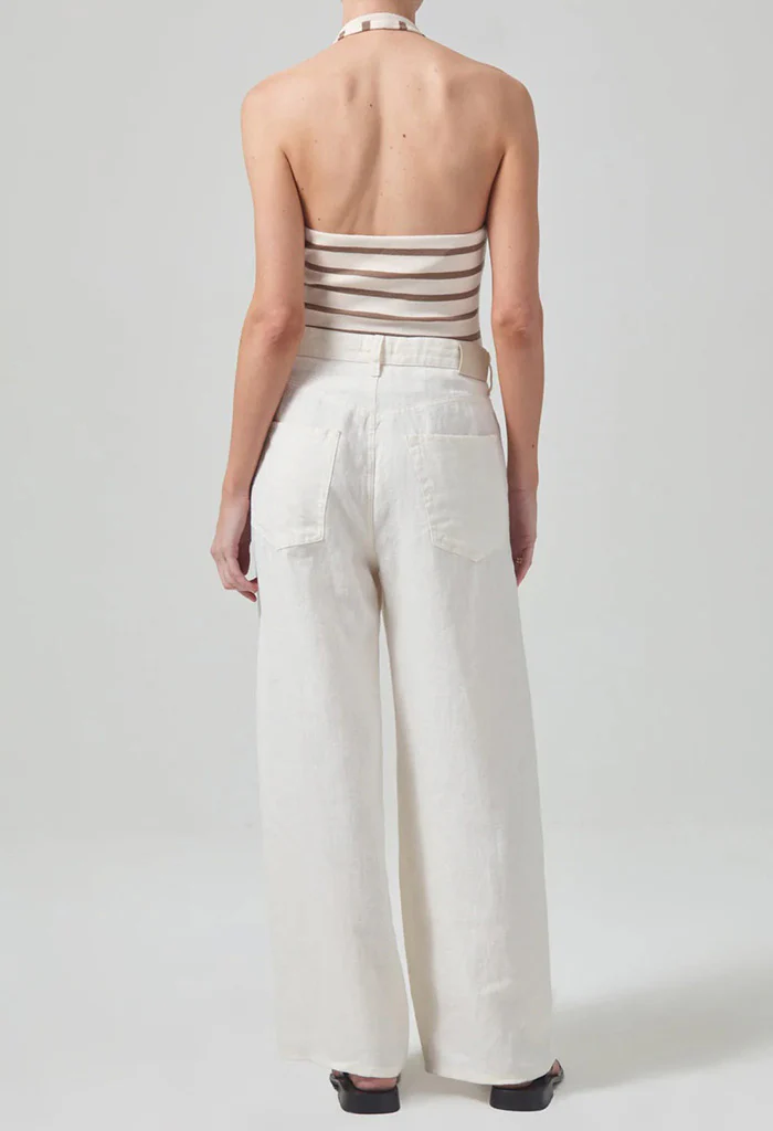 Brynn Drawstring Linen Trouser - Vanilla - Image 5