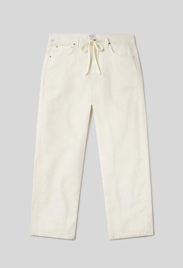Brynn Drawstring Linen Trouser - Vanilla - Image 6
