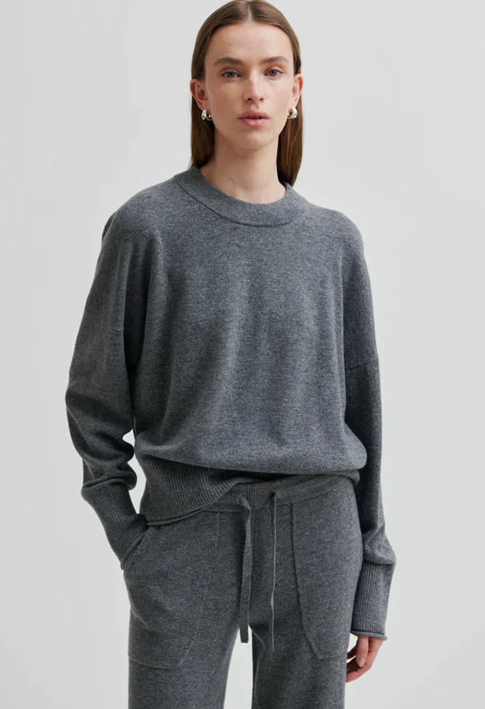 Calm Knit Pants - Grey Mélange - Image 4