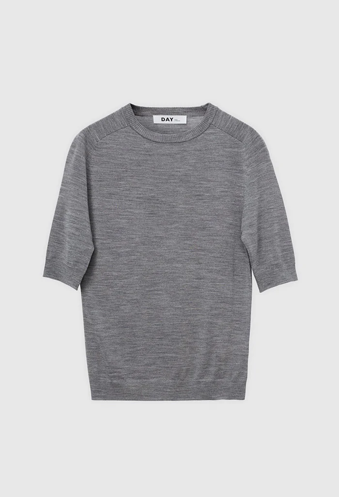 Carolina Knit Top - Medium Grey Melange - Image 7