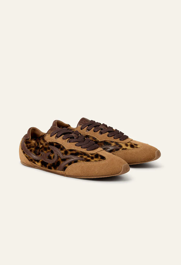 Celleste Soft Leather Trainer - Leopard - Image 4
