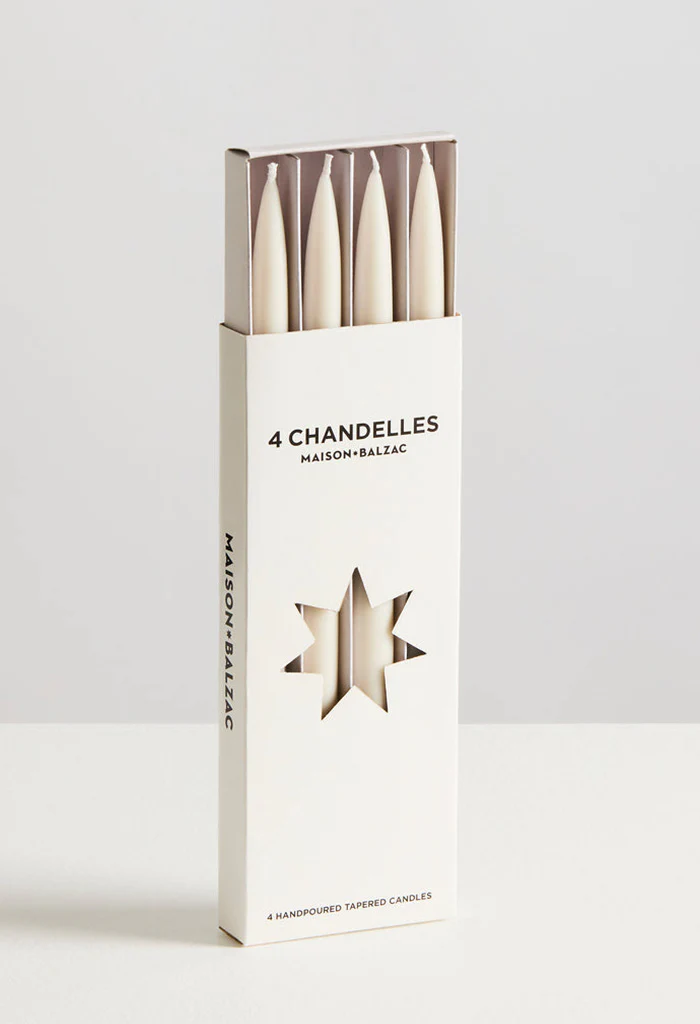 Chandelles 4 Tapered Candles - Chalk - Image 3