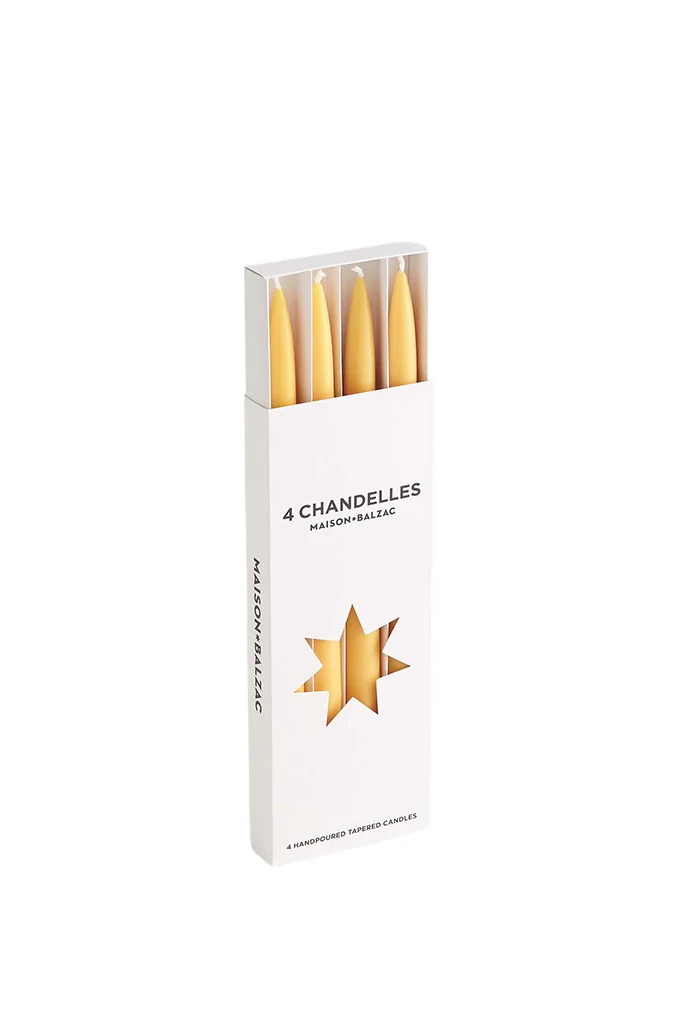 Chandelles 4 Tapered Candles - Miel
