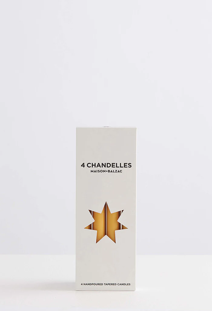 Chandelles 4 Tapered Candles - Miel - Image 2