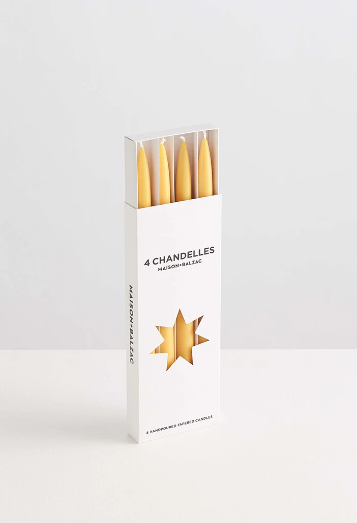 Chandelles 4 Tapered Candles - Miel - Image 3