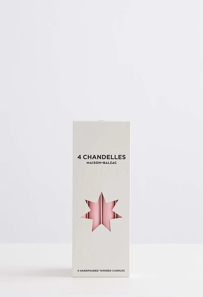 Chandelles 4 Tapered Candles - Pink - Image 2