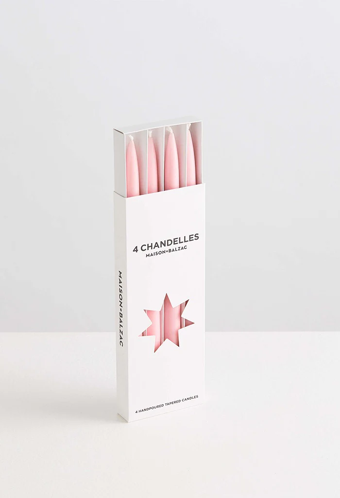 Chandelles 4 Tapered Candles - Pink - Image 3