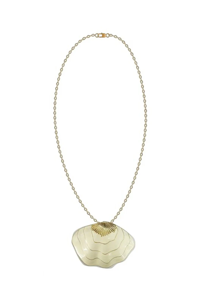 Clamshell Pendant Necklace - Cream