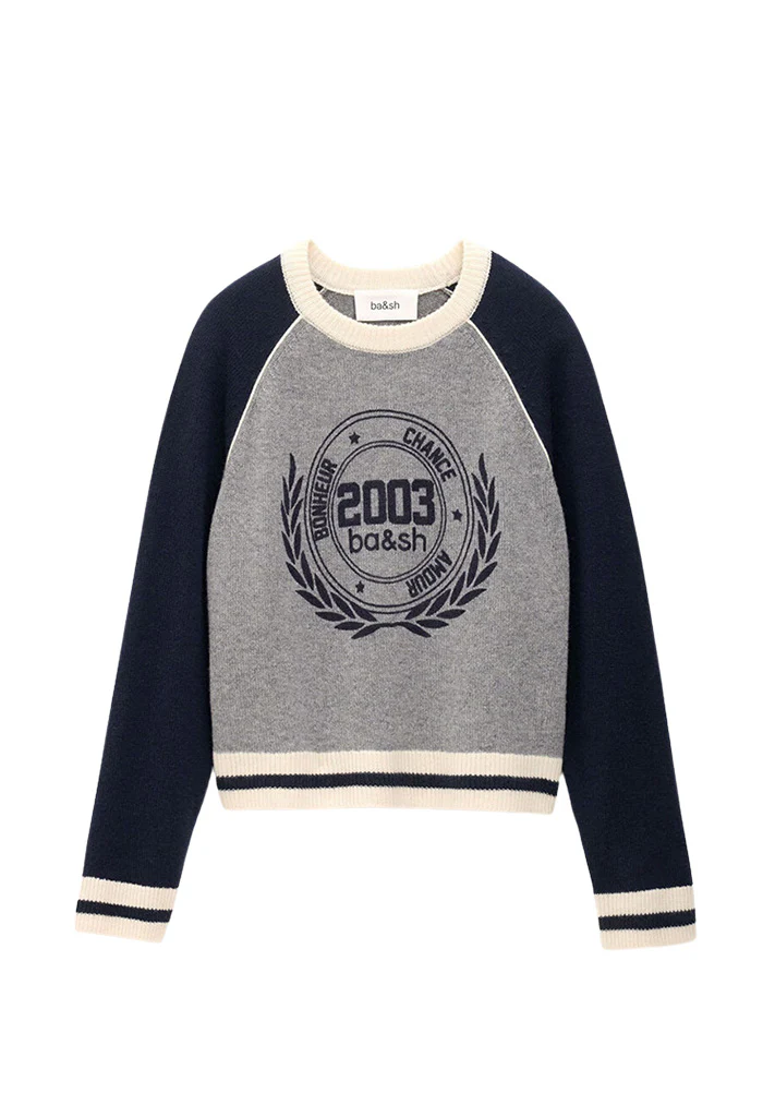 Collette Sports Jumper - Grey w/Navy
