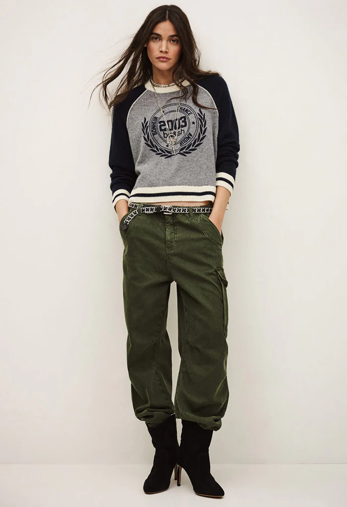 Collette Sports Jumper - Grey w/Navy - Image 3