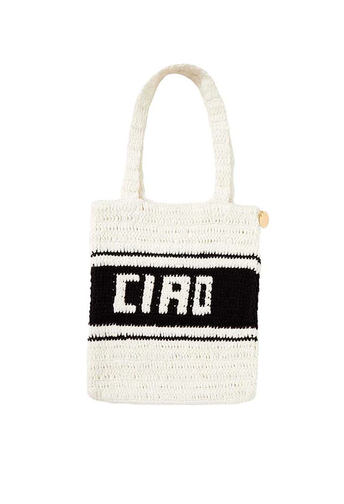 Cosette Crochet Bag - White & Black