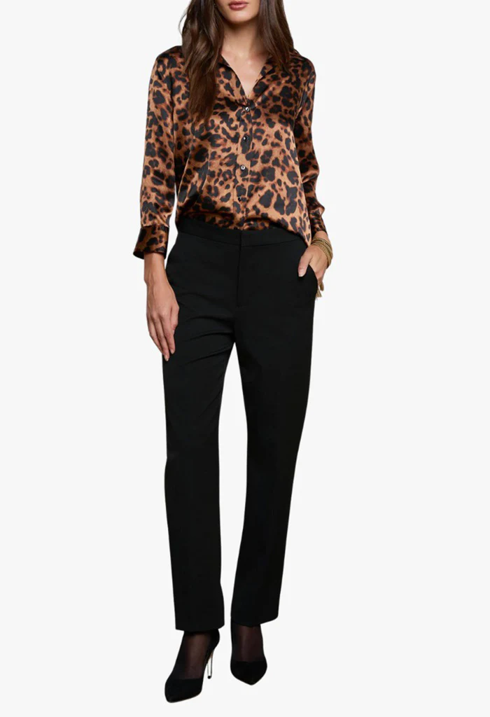Dani 3/4 Sleeve Blouse - Brown Multi Amur Leopard - Image 3