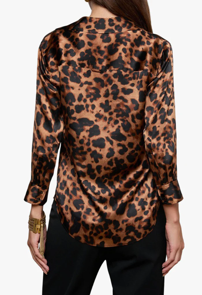 Dani 3/4 Sleeve Blouse - Brown Multi Amur Leopard - Image 6