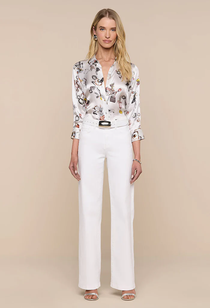 Dani Silk Blouse - Ecru Multi Lock Butterfly - Image 3