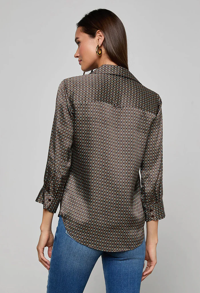 Dani Silk Blouse - Multi Art Deco Geo - Image 8