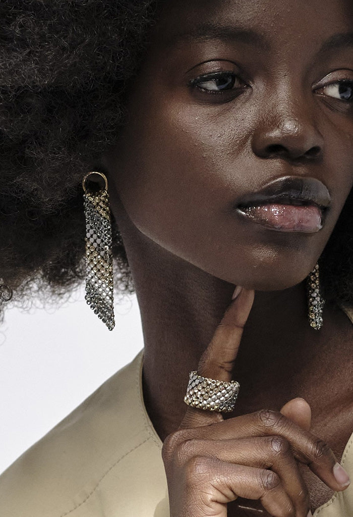 Dasha Earrings - Gold/White/Grey - Image 5