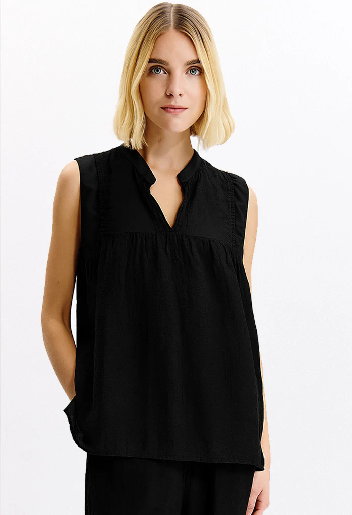 Seersucker Top - Black - Image 3