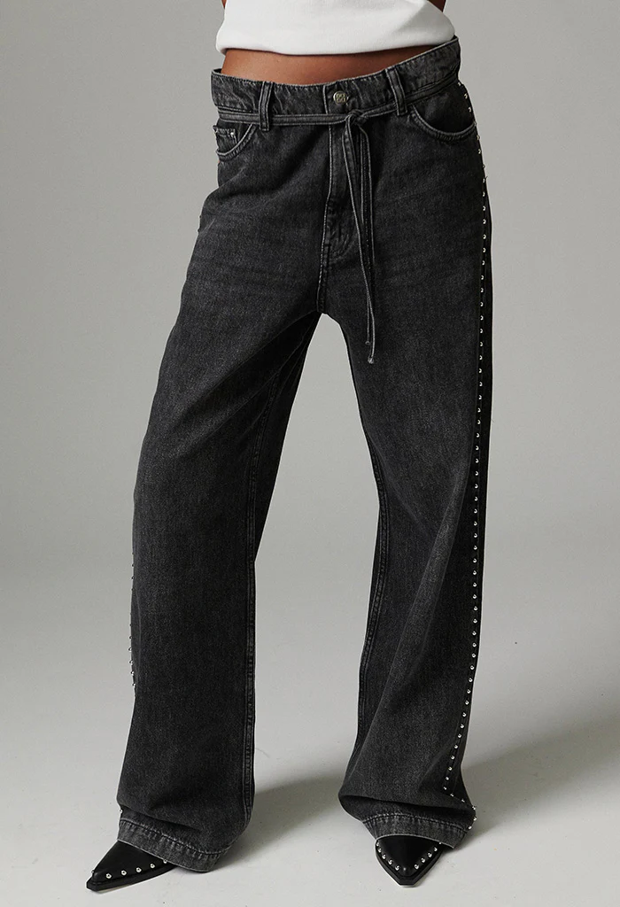 Elijah Embellished Denim Jeans - Black - Image 3