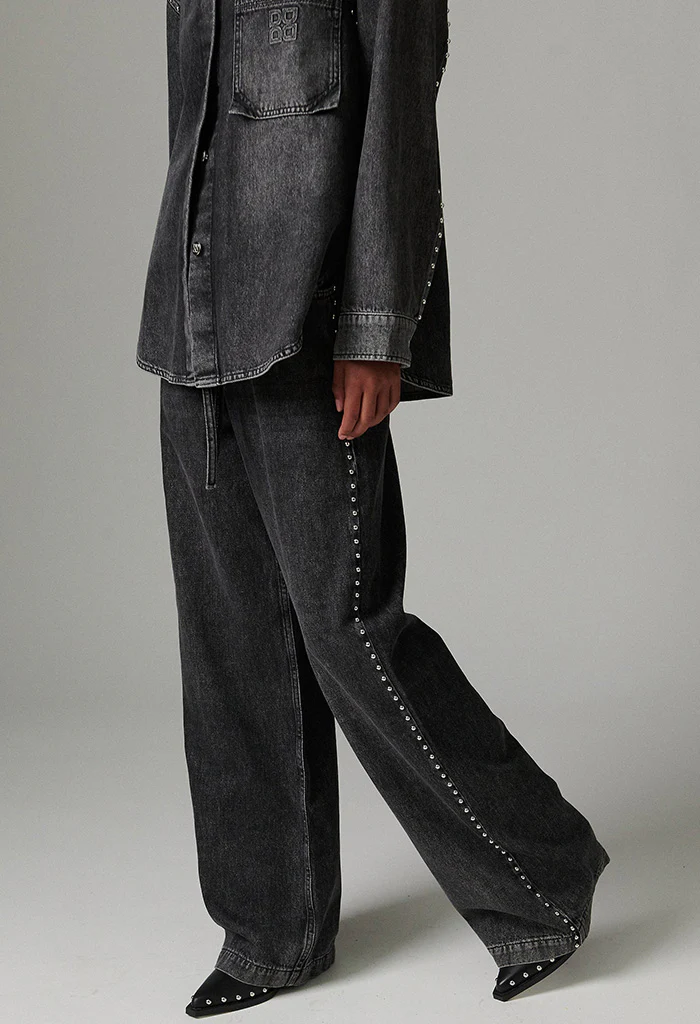 Elijah Embellished Denim Jeans - Black - Image 4
