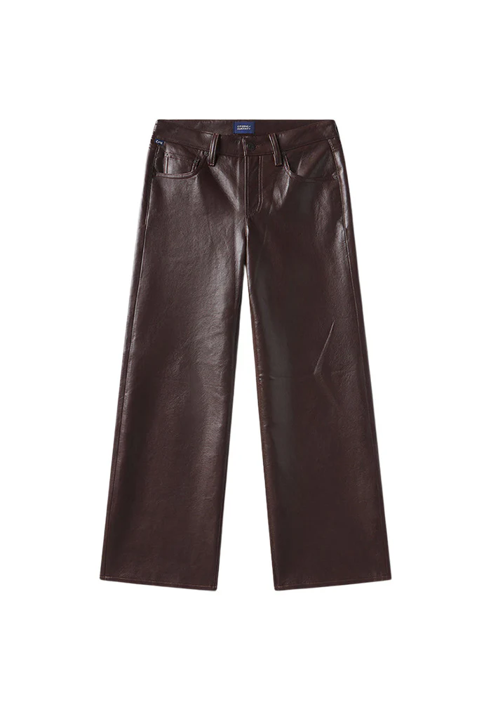 Faye Vintage Straight Recycled Leather - Chcocolate