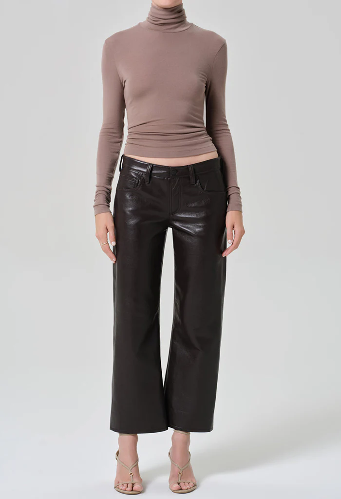 Faye Vintage Straight Recycled Leather - Chcocolate - Image 3