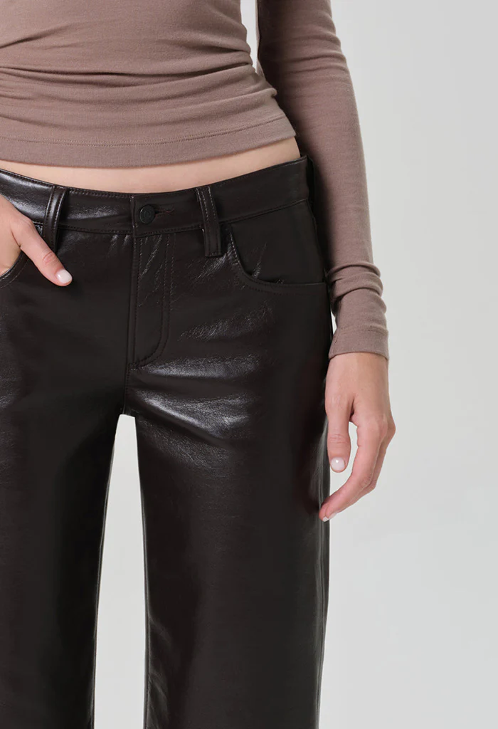 Faye Vintage Straight Recycled Leather - Chcocolate - Image 5