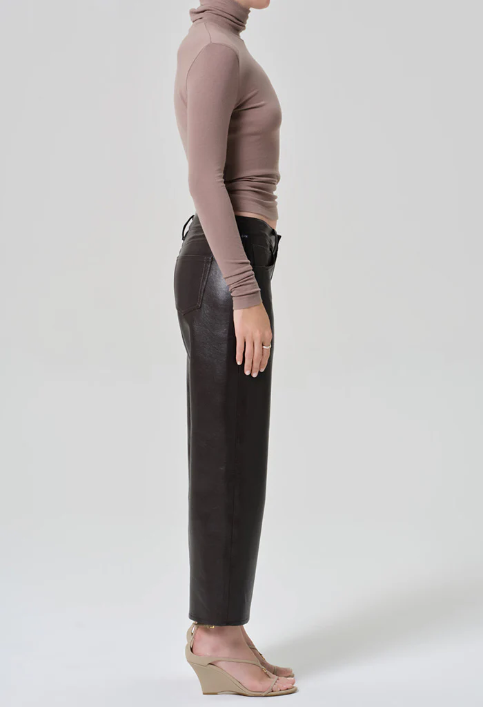 Faye Vintage Straight Recycled Leather - Chcocolate - Image 6