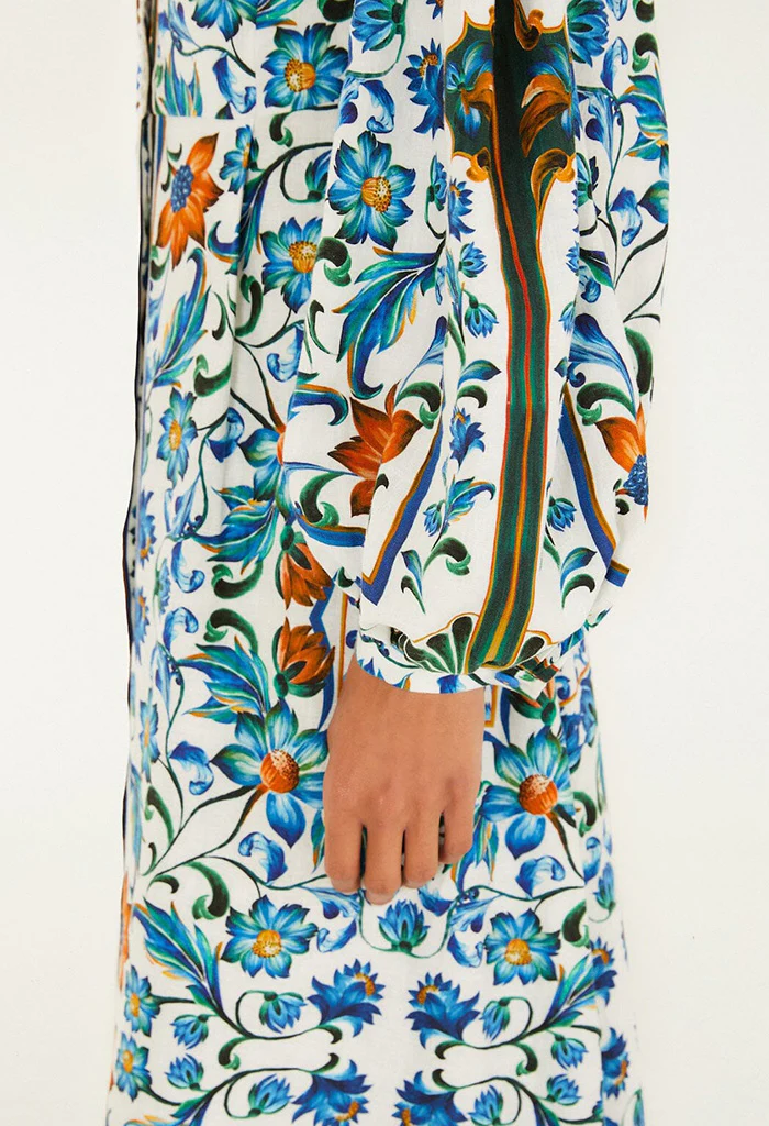 Flora Tile Off White Maxi Dress - Image 5