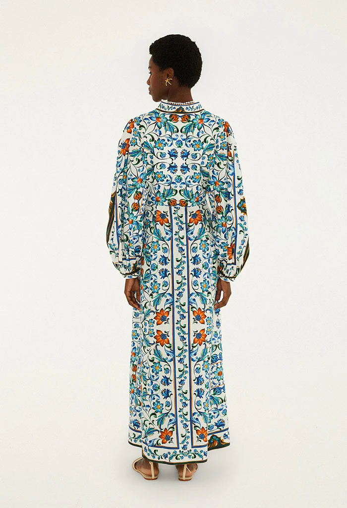 Flora Tile Off White Maxi Dress - Image 6