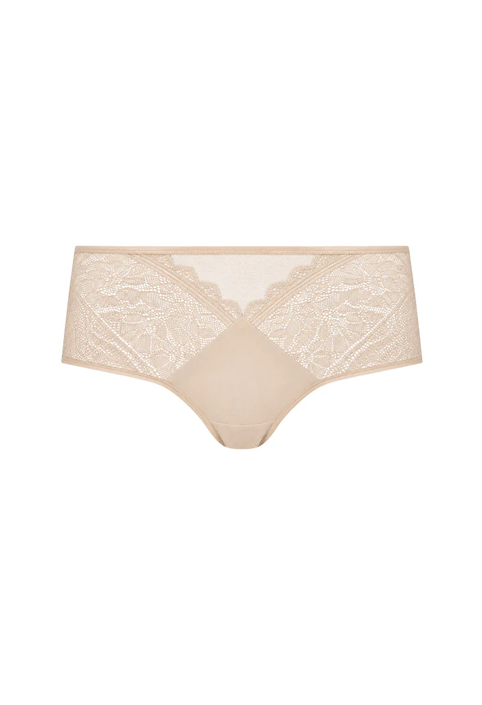 Floral Touch Covering Shorty - Golden Beige